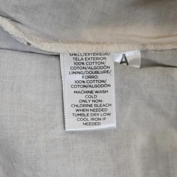 LOFT Womens M Black White Eyelet A-Line Skirt - Picture 7 of 7